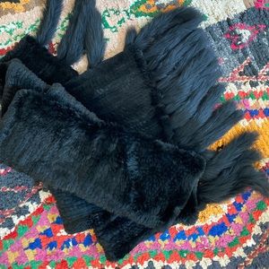 Authentic rabbit/mink large fur stole.